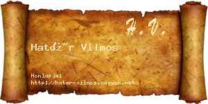 Határ Vilmos névjegykártya